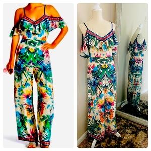 NWT Flying Tomato Cold Shoulder Floral Jumpsuit